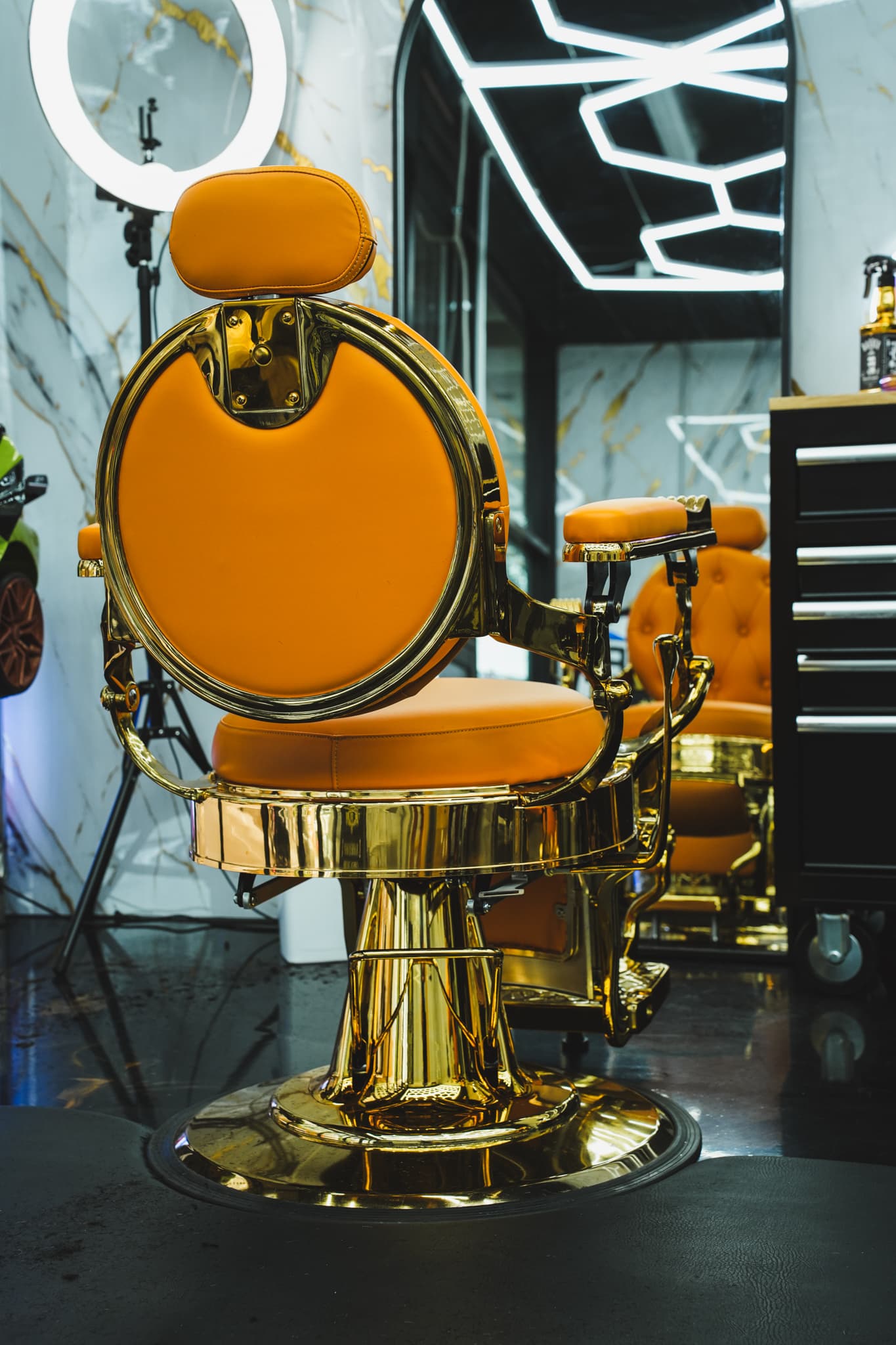 Barber chair at Sina Blendz, 81 Power Street Southbank